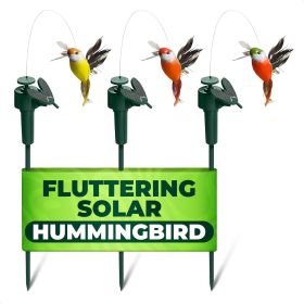 Fluttering Solar Hummingbird Garden Stakes Decorative 3 Pcs Hummingbird Solar Garden Stakes for Yard Decorations Outdoor Cute Design Bright & Col