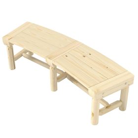 Wooden Garden Bench, Semicircular Round Outdoor Tree Bench, Wrap Around Park Bench for Yard, Patio, Deck, Lawn, Natural