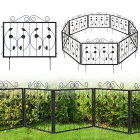 Decorative Garden Fence with 8 Panels Animal Barrier