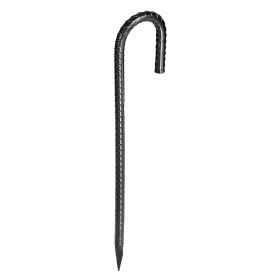 VEVOR Rebar Stakes, 12-Inch, Heavy-Duty 0.4 in Diameter J Hook, Galvanized Steel Ground Anchors with Chisel Point End & Rust-Resistant Coating
