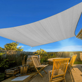 16'X16' Light Grey HDPE sunshade sail