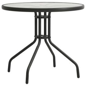 Outdoor Table Anthracite Powder-coated steel, Tempered glass