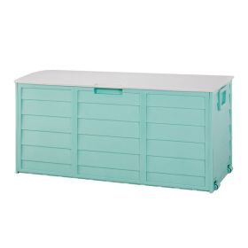 75gal 280L Outdoor Garden Plastic Storage Deck Box Chest Tools Cushions Toys Lockable Seat
