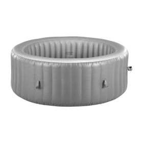 VEVOR Inflatable Hot Tub, 6 to 8 Person Capacity, 94.5 x 26in Round Portable Outdoor Spa, with 130 Soothing Jets, Headrest, LED Light, Cover