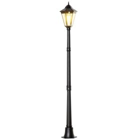 Outsunny 77" Solar Lamp Post Light, Waterproof Aluminum Outdoor Vintage Street Lamp, Motion Activated Sensor PIR, Adjustable Brightness, for Gard