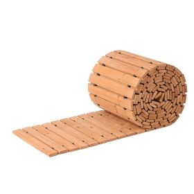 VEVOR Wooden Garden Pathway, 24 ft L x 17 in W, Non-Slip Straight Garden Walkway, Roll Out Cedar Outdoor Walkway Path with Wire Rope Connection
