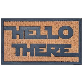 "Hello there" Coir Doormat Hello There Welcome Front Porch Decor Doormat for The Entrance Way Outdoor with Heavy-Duty Non Slip Coconut Coir