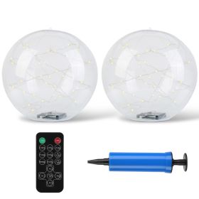 2Pcs Floating Pool Lights 14in Solar Powered Pool Balls IP68 Waterproof Inflatable Pool Decoration Lights With Remote Control 3 Light Modes Timer (Option: 2PCS)