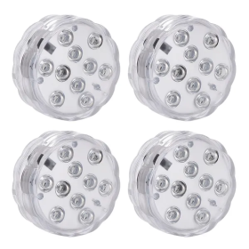 4Pcs Submersible RGB LED Lights IP68 Waterproof Underwater Color Changing Lamps Remote Control (Option: 4Pcs)