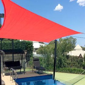 XISHAN 7'X13' Scarlet And Light Grey HDPE Sunshade Sail, 160 Grams (Option: 7X13ft-Scarlet)