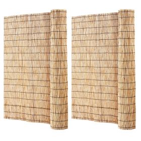 VEVOR Natural Reed Fencing, 4 ft x 16.4 ft, 2 Pack Reed Screen Curtain Balcony Reed Fence Roll for Outdoor Backyard Patio (Unfolded Size: 16.4 ft x 4 ft, Color: Burlywood)