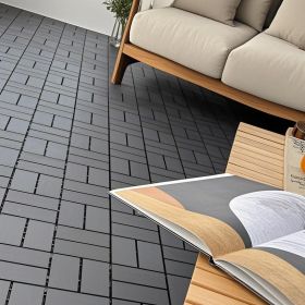 11.81"x11.81"x0.79"Grey & Brown Colors - Stylish Interlocking Flooring (Color: Gray)