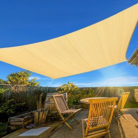 XISHAN 24'X24' Beige,Sand HDPE Sunshade Sail, 160 Grams (Option: 24X24ft-Beige)